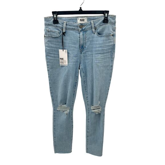 PAIGE DENIM NWT Skyline Ankle Peg Denim Jean in Daralyn Destructed  // 29 - Picture 1 of 10